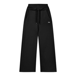 FILA斐乐针织长裤女2025秋季新款高腰阔腿裤加绒运动裤宽松裤子