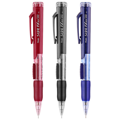 日本Pentel派通自动铅笔侧按式学生用考试绘图专用0.5不易断芯HB自动笔自带旋转橡皮商务活动铅笔PD255