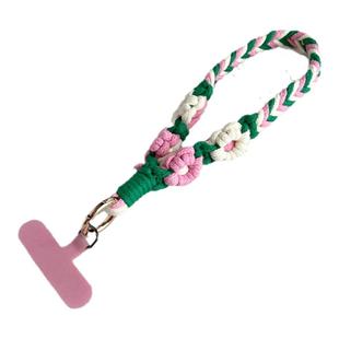 ins小清新手机挂绳手编花花宽版手腕绳手工编织腕带手欧洲旅游防盗带子链钥匙扣ccd包包挂件女结实耐用垫片壳