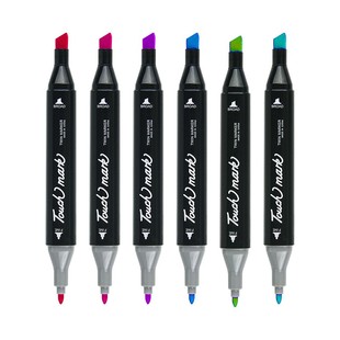 TOUCH MARK油性马克笔美术专用单支自选动漫绘画笔小学生正版补色手绘设计用画笔水彩笔双头黑色120号单只