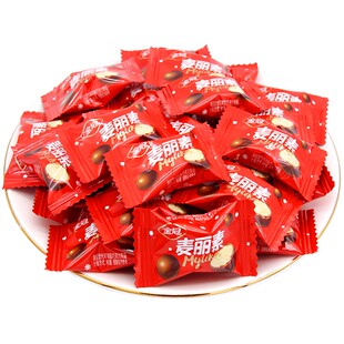 金冠麦丽素牛奶夹心巧克力豆500g约180结婚庆喜糖果年货零食散装