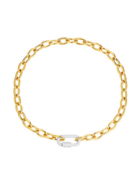 apm monaco密镶链环可调节轻奢时尚配饰百搭个性合金项链女款金色