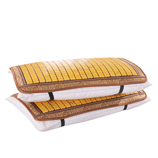 麻将凉席枕头套夏季记忆枕乳胶枕枕套碳化竹片记忆棉枕垫枕片枕巾