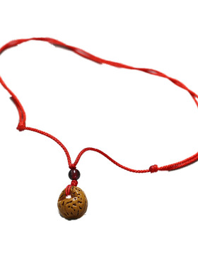 宝宝婴儿童平安桃篮项链野生手工