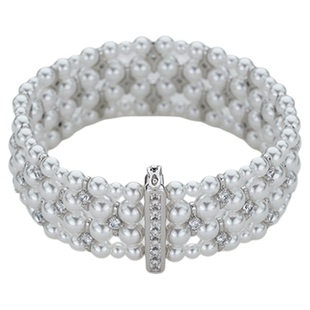 冷光澳白珍珠手链多层小米珠精工镶锆S925纯银轻奢小众高级感手镯