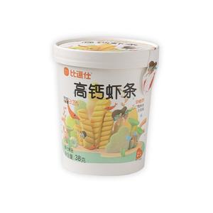 比逗仕高钙虾条虾棒非油炸食品儿童解馋休闲零食桶装海鲜味真虾片
