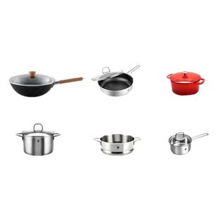 德国双立人安居乐业旗舰套装炒锅铁炒锅汤锅蒸笼珐琅锅不粘锅奶锅