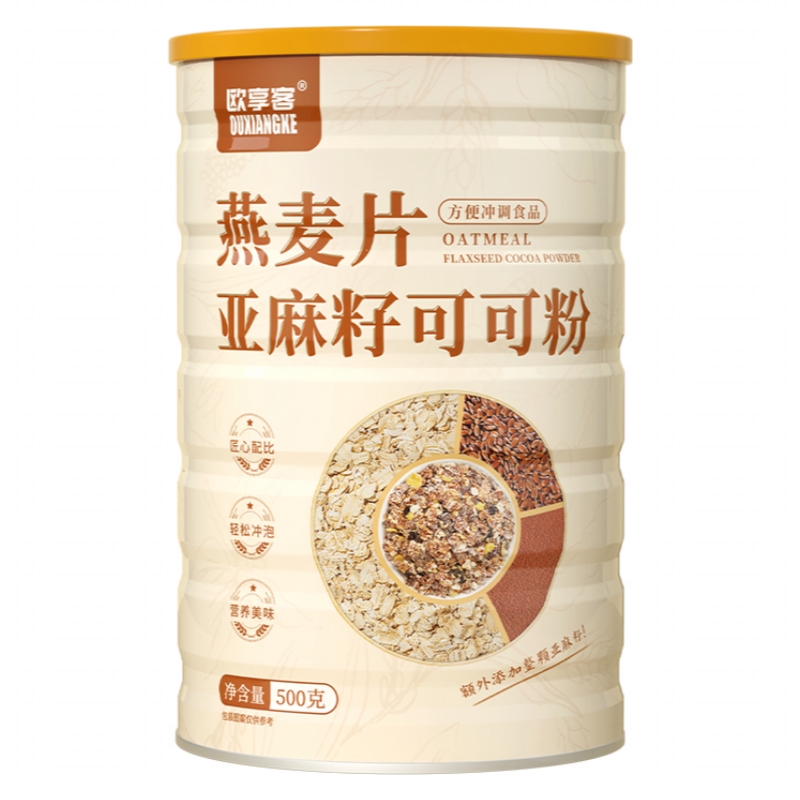 燕麦片亚麻籽可可粉组合帕姐减晚餐燕麦杯代餐冲饮食品即食坚果