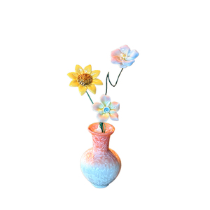 教师节手工向日葵陶瓷花束摆件