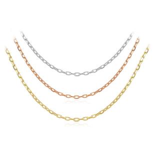 18K金项链女款K金彩金玫瑰金AU750素链可调节十字链定制粗锁骨链