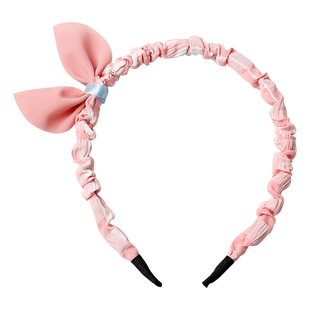 儿童可爱兔耳朵发箍女童甜美褶皱布艺不伤发头箍小女孩碎发压发卡