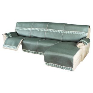 夏季芝华士沙发凉席坐垫套头等舱防滑电动真皮藤席美甲沙发垫套