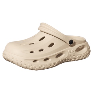 夏季洞洞鞋男款外穿厚底增高2025新款沙滩鞋凉鞋防臭防滑拖鞋男士