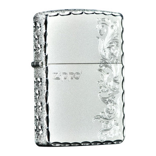 zippo打火机正版限量手工精雕镀925银繁花满天星煤油男士防风送礼