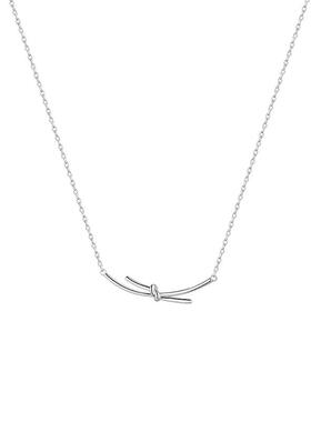 S999纯银打结项链女夏天