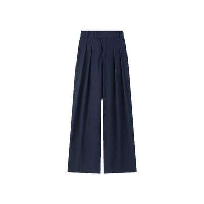 艾莱依阔腿休闲裤女松弛无压透气舒适夏季薄款裤子女新款爆款正品