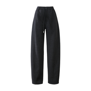 逸阳加绒香蕉裤女2025秋冬新款高腰显瘦宽松休闲窄版直筒运动长裤