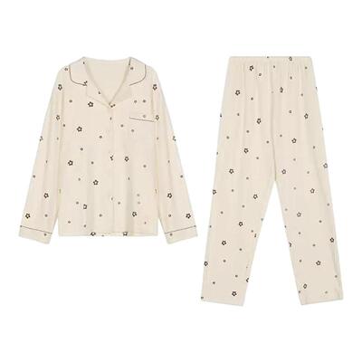 都市丽人女士睡衣LHH1K7开衫翻领双面磨毛舒适柔软亲肤蓄热家居服