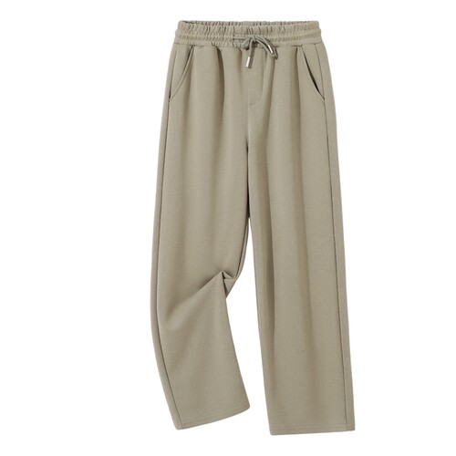 班尼路S&K系列棉感休闲长裤男宽松美式秋季复古米咖色阔腿裤子LF