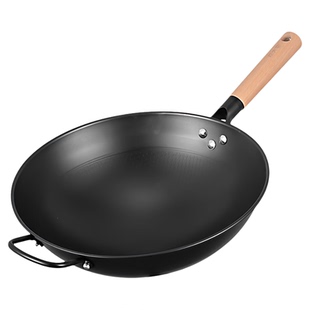 炊大皇爆炒王铁锅蜂家用炒菜锅老式铁锅无涂层蜂窝纹防粘超轻炒锅