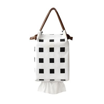 悬挂洗脸巾收纳袋卫生间厕所高颜值壁挂式抽纸盒纸巾挂袋ins简约