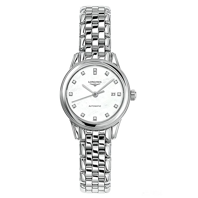 【自营】中古95新浪琴军旗系列女生手表贝母镶钻自动机械30mm瑞表