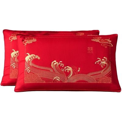 水星家纺蚕丝枕全棉枕头枕芯对枕