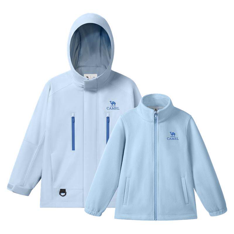 骆驼儿童冲锋衣三合一男童外套