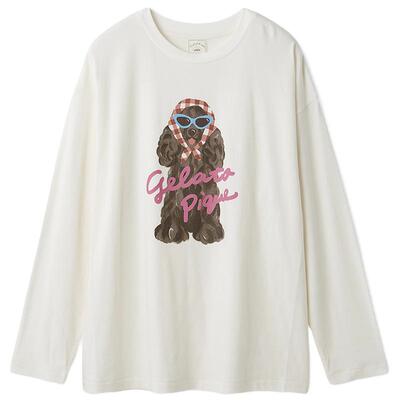 gelato pique26春夏新品女睡衣头巾狗柔软长袖T恤居家PWCT261231