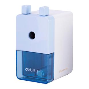 得力手摇卷笔刀削笔器手动转动笔刨自动进铅美术生专小学生幼儿园儿童用素描小型迷你三角铅笔眉笔便携款卡通