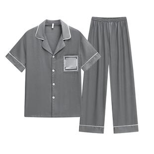 冰丝睡衣男款夏季2026年新款短袖长裤缎面春秋款仿真丝绸家居服男