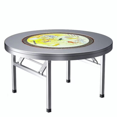 304不锈钢圆桌餐桌可折叠备用桌