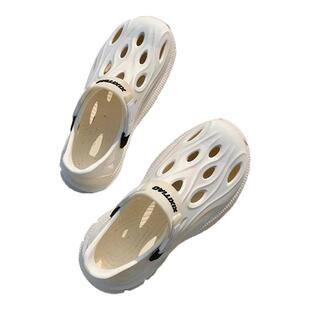 细细条 EVA软底防滑全包开车钓鱼溯溪沙滩鞋一脚蹬男士夏季涉水鞋