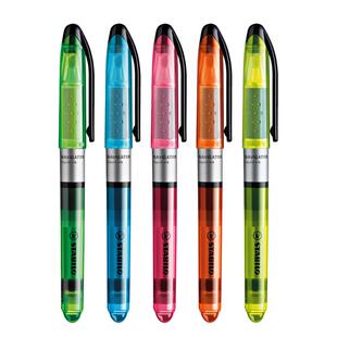 stabilo德国思笔乐荧光笔巡航乐荧光标记笔淡色系学生用无味糖果色记号笔彩色笔莹光粗划重点银光做笔记用545