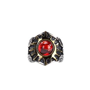 惠纤 银饰戒指男款食指纯银复古太阳神银戒个性霸气开口指环 开口