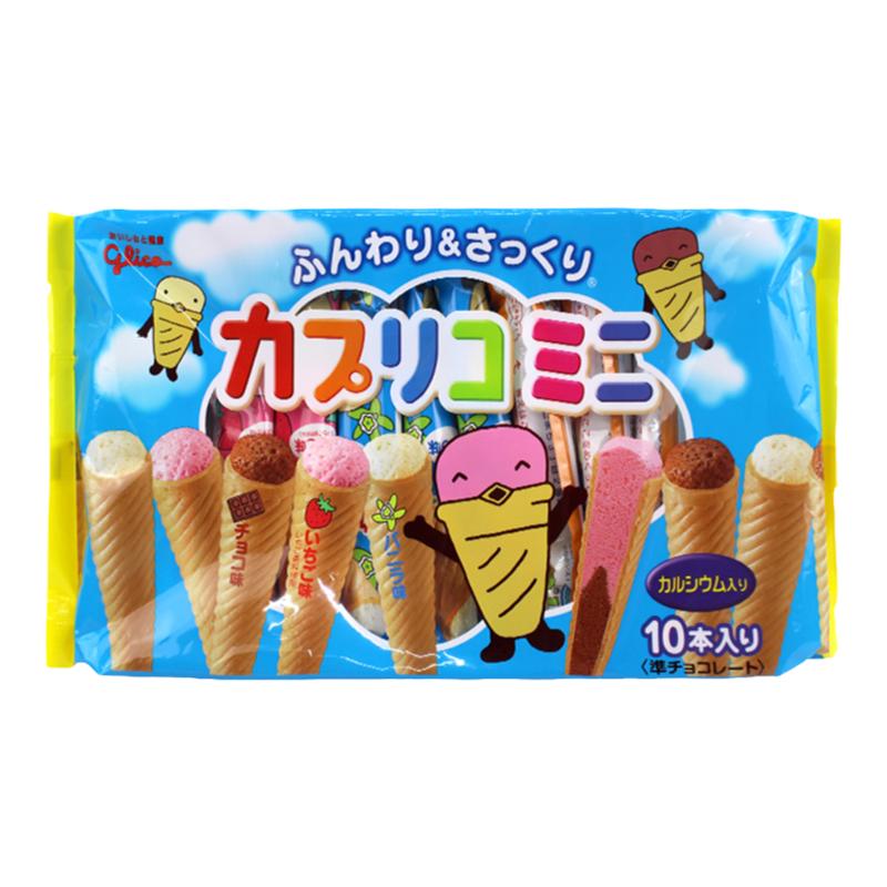 glico格力高固力果雪糕筒冰淇淋巧克力夹心饼干日本进口儿童零食