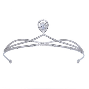 2025新款高级感主婚纱头饰韩式新娘王冠公主生日结婚皇冠大气成年