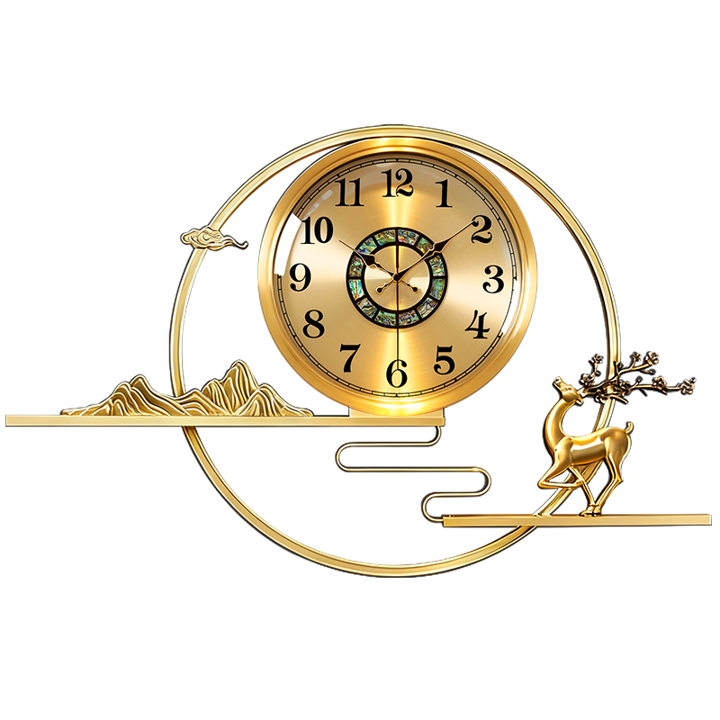 2025新款新中式挂钟客厅高级感创意艺术挂墙时钟现代家用大气轻奢