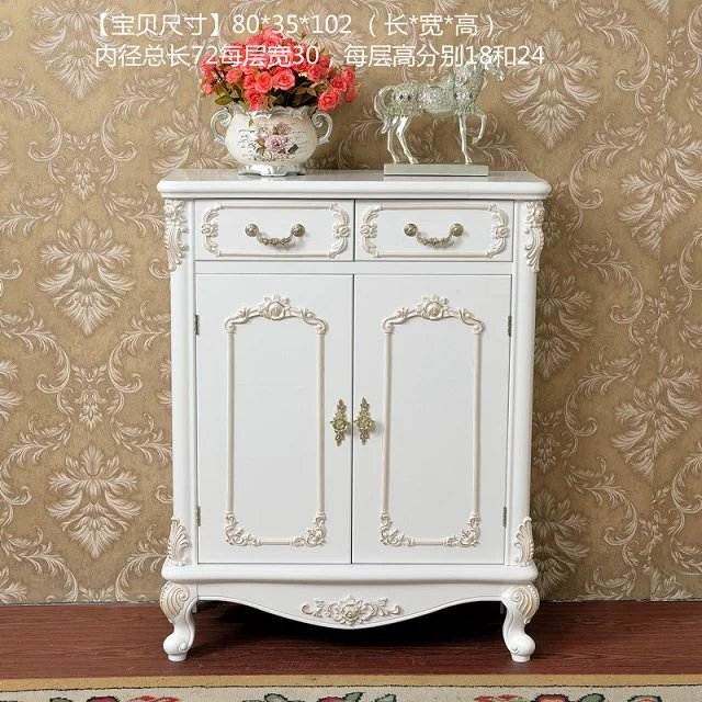 厂家直销黑色红棕色欧式鞋柜韩式储物柜描金描银象牙白白色玄关柜