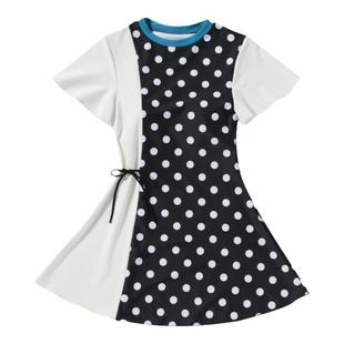 爱多尔2025新款连体时尚泳衣女夏波点保守显瘦连衣裙海边游泳装