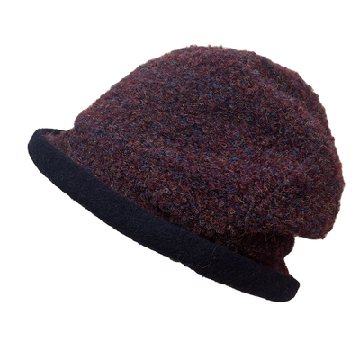 棉质内里，羊毛卷边帽檐