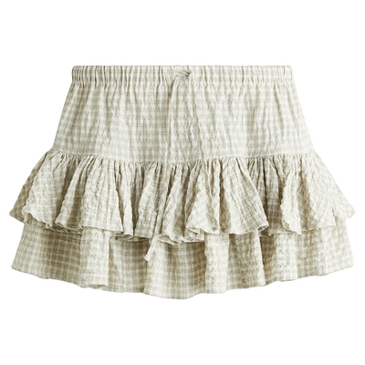 HM女装半身裙2025年秋季新款抽绳式层叠高腰迷你半身裙1296491