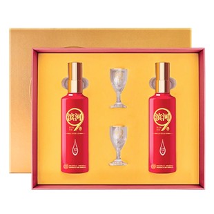 滨河12年50度白酒品鉴礼盒装100ml*2瓶九粮香型九粮酿造送礼长辈