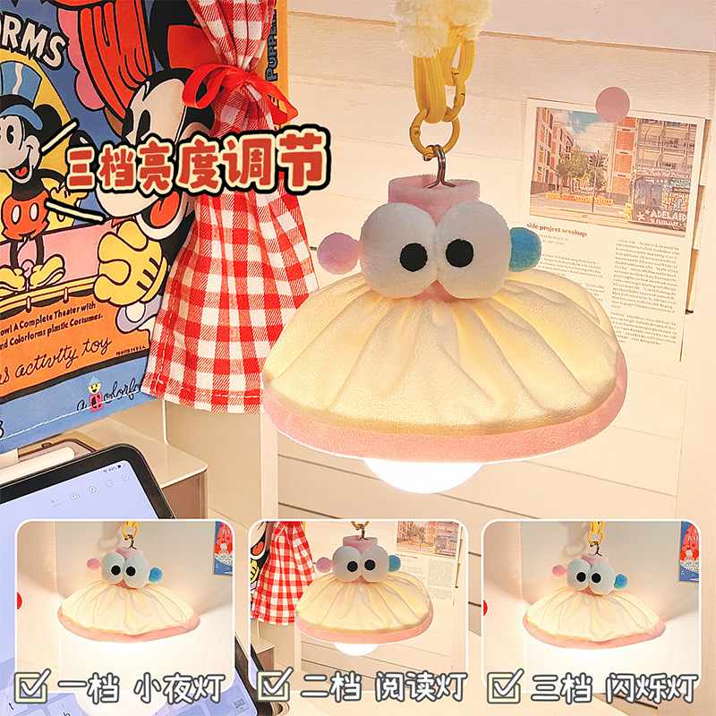 电动三轮车内饰改造多巴胺大眼仔小夜灯卧室床头氛围灯睡眠灯悬挂