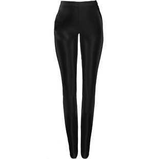 新款油亮提臀显瘦连脚裤健美弹力松紧腰瑜伽裤运动速干打底裤子薄