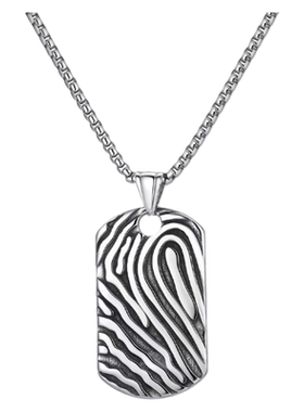 NG山丘纹吊牌钛钢项链男款毛衣链