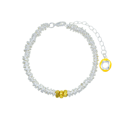 AWE沈月同款三角奶酪块银圈手链