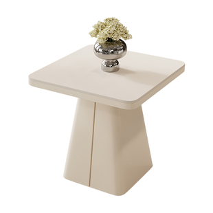 奶油风方形岩板洽谈桌椅组合棋牌室休息区展厅接待桌阳台休闲桌子