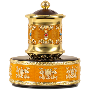 德田2025新款车载太阳能转轮经筒藏式汽车摆件中控仪表台平安饰品