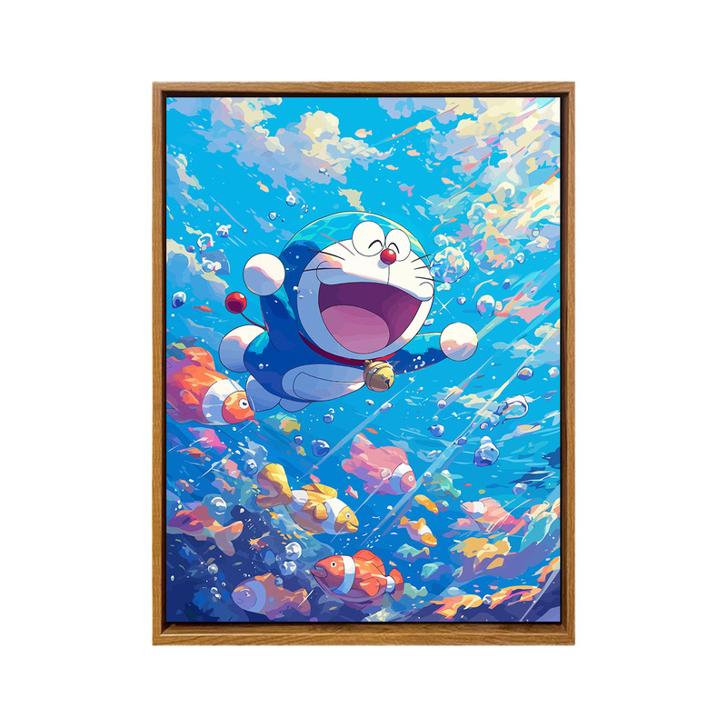 治愈海洋世界哆啦A梦DIY数字油画